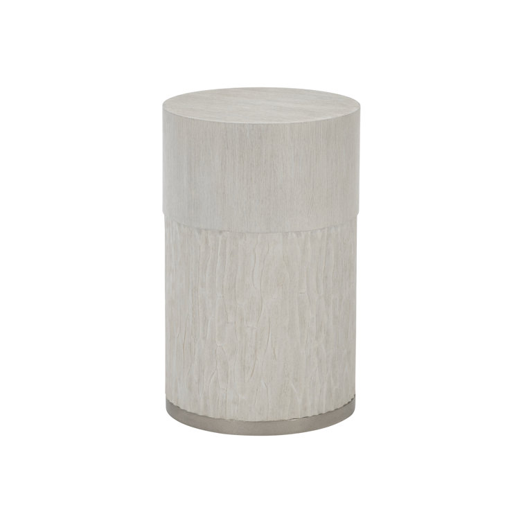 Solaria 21" Off White Round Wood & Metal Accent Table