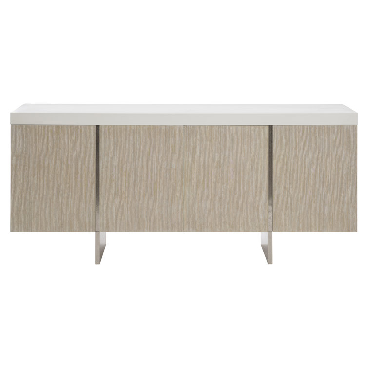 Solaria Transitional 72'' Beige and White Sideboard with Nickel Finish