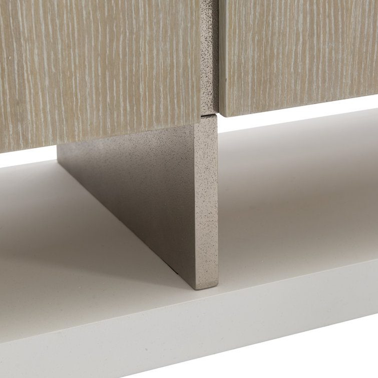 Solaria Transitional 72'' Beige and White Sideboard with Nickel Finish