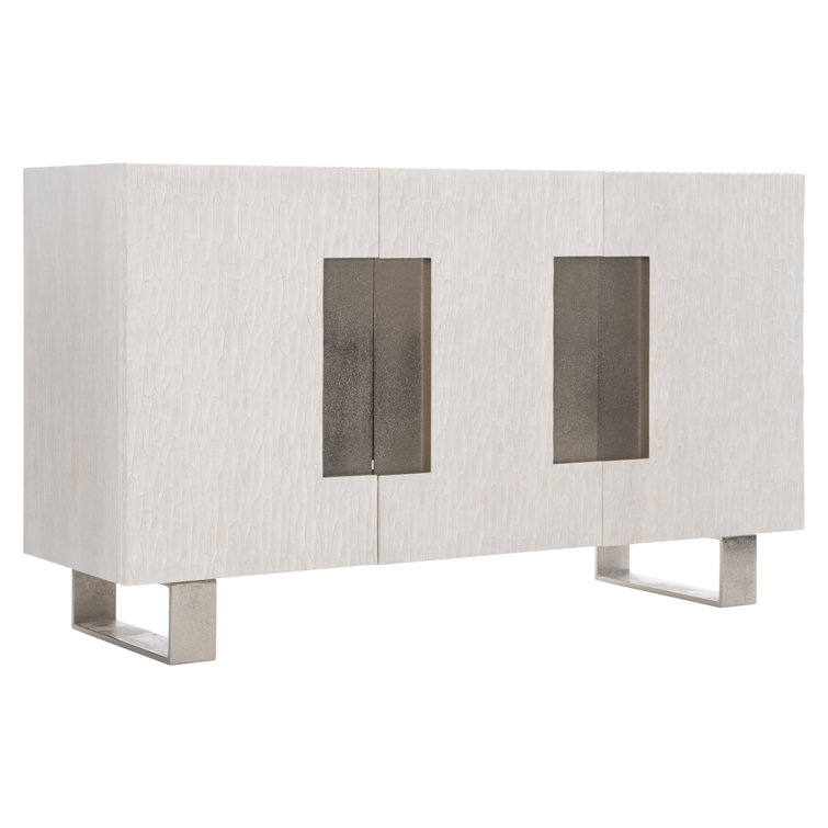 Solaria Transitional 59'' Beige Oak Sideboard with Nickel Accents