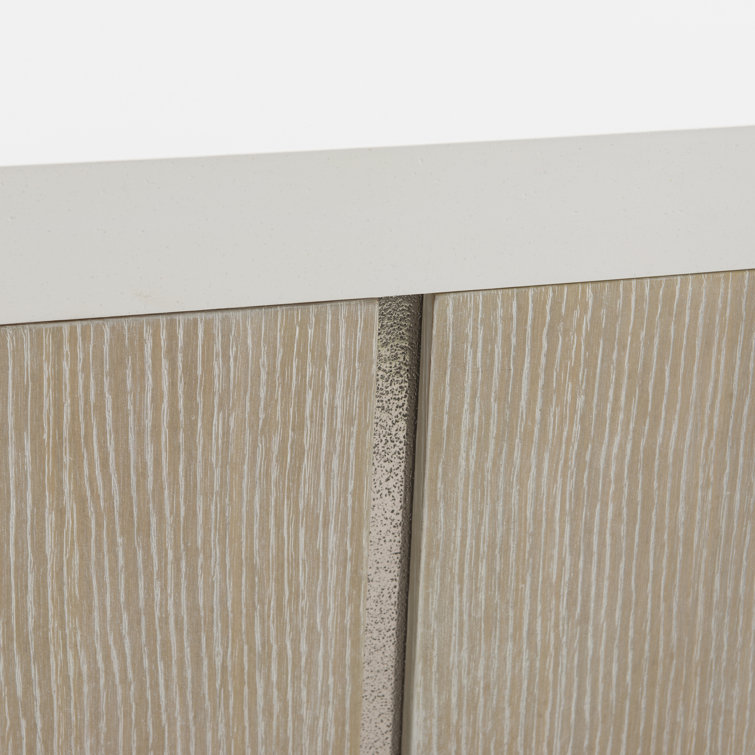 Solaria Transitional 72'' Beige and White Sideboard with Nickel Finish