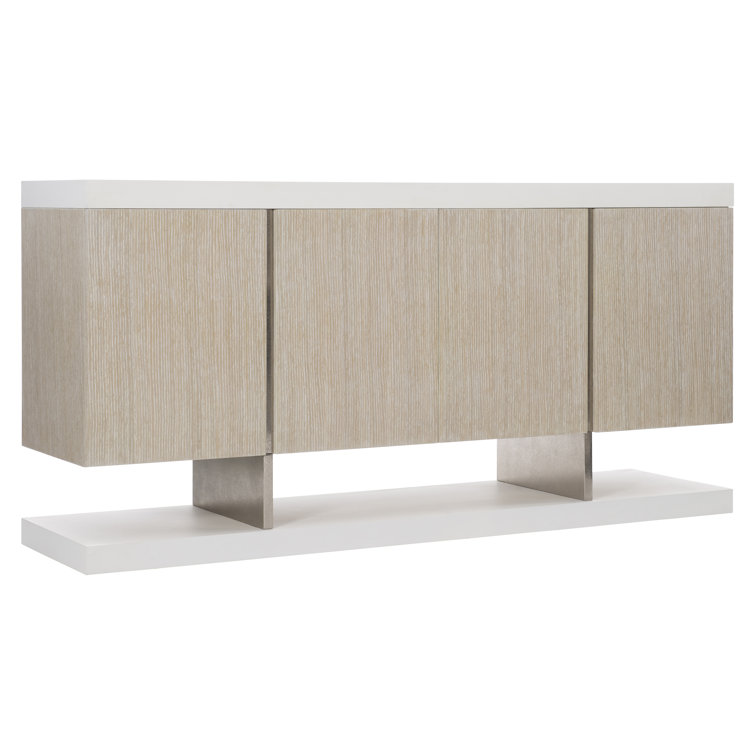 Solaria Transitional 72'' Beige and White Sideboard with Nickel Finish