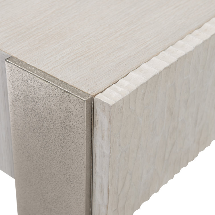 Solaria Transitional Beige 1-Drawer Nightstand with USB Charger