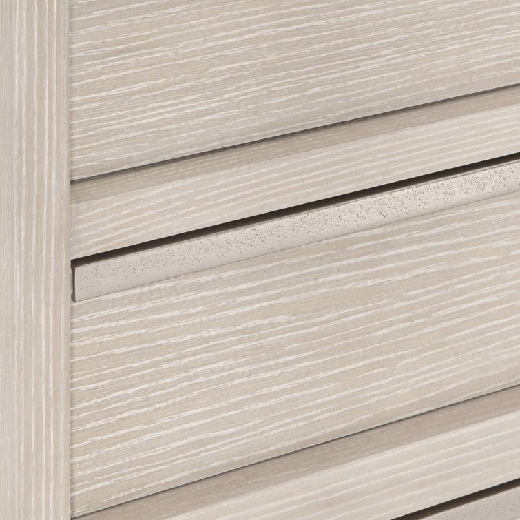 Transitional Beige Ash and Oak 3-Drawer Nightstand with USB Charger