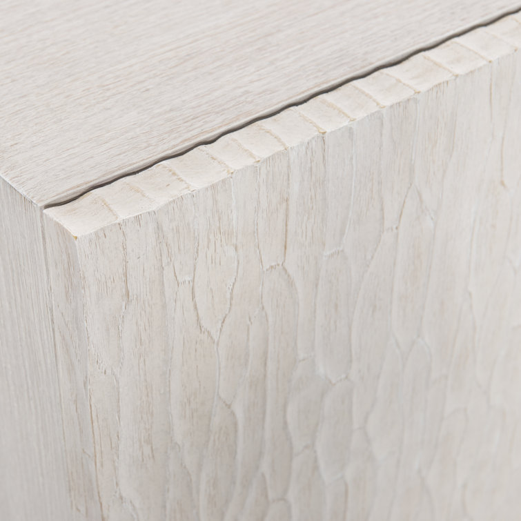 Solaria Transitional 59'' Beige Oak Sideboard with Nickel Accents