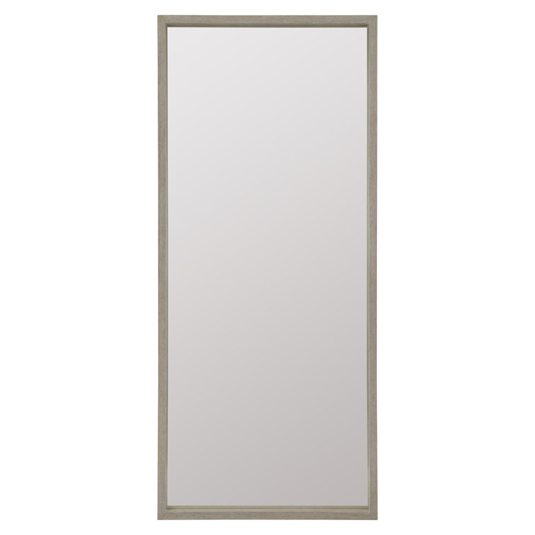 Solaria Transitional Beige Wood Rectangular Floor Mirror