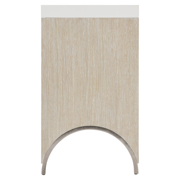 Solaria 60'' Beige Solid Wood & Metal Console Table with Faux Stone Top