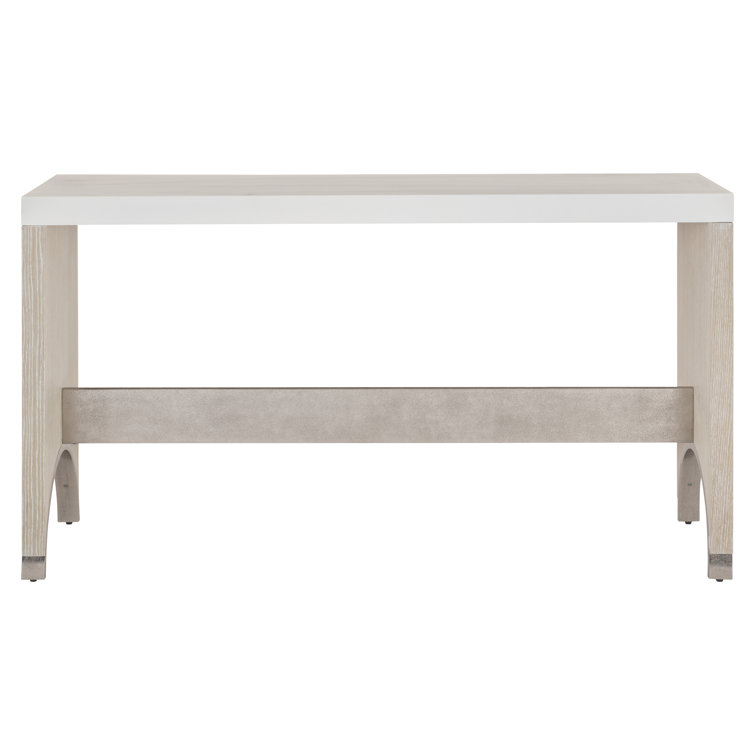 Solaria 60'' Beige Solid Wood & Metal Console Table with Faux Stone Top