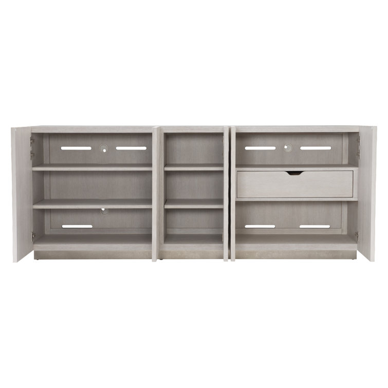 Transitional Cream White Oak Entertainment Credenza with Cabinet
