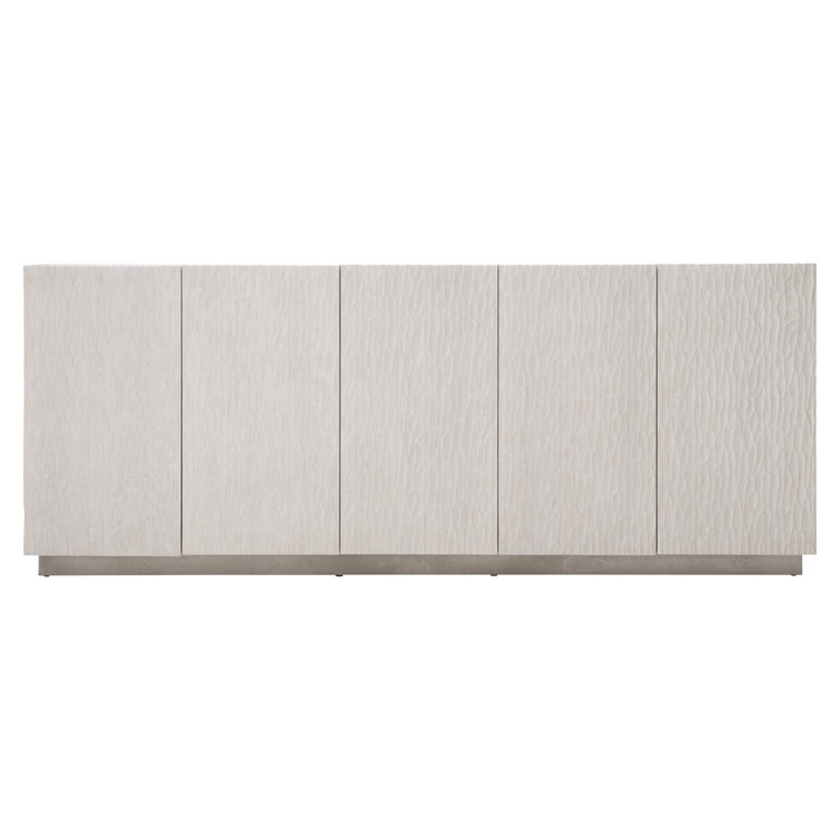 Transitional Cream White Oak Entertainment Credenza with Cabinet