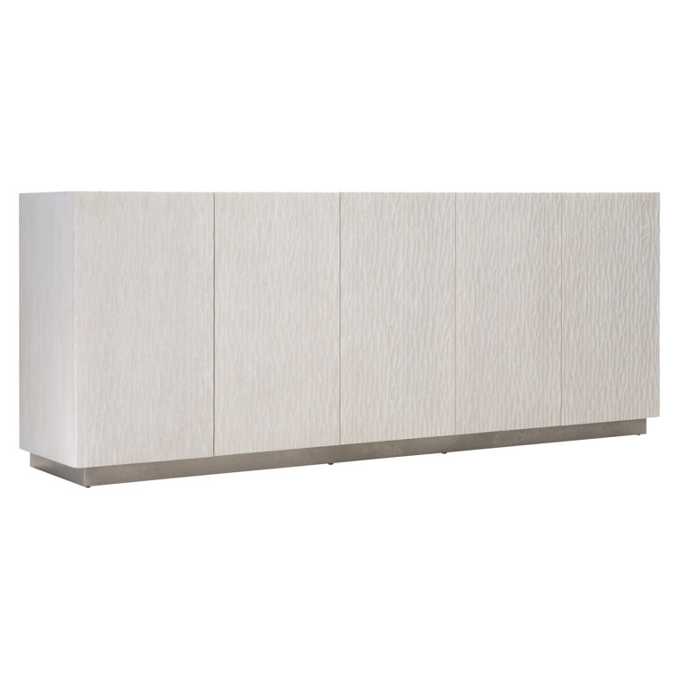 Transitional Cream White Oak Entertainment Credenza with Cabinet