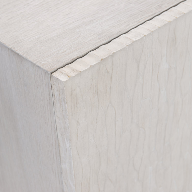 Transitional Cream White Oak Entertainment Credenza with Cabinet