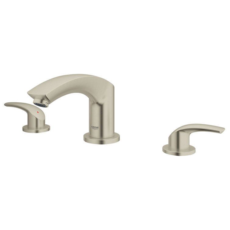 Eurosmart Brushed Nickel Deck-Mount Roman Tub Faucet with Lever Handles