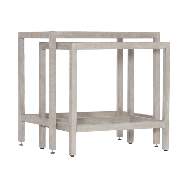 Gray Oak and Metal Rectangular Nesting Tables