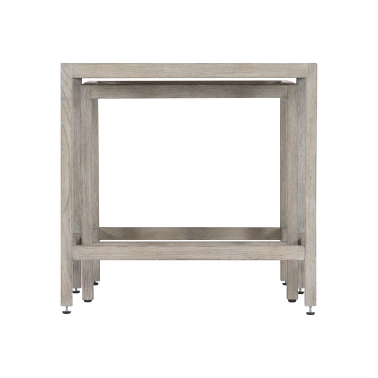 Gray Oak and Metal Rectangular Nesting Tables