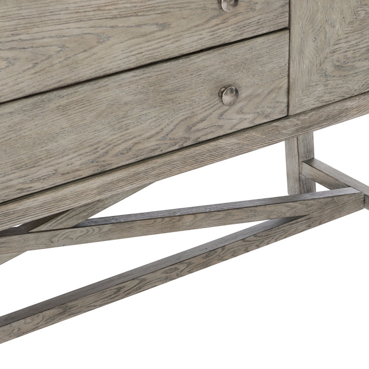 Albion Transitional 64'' Gray Knotty Oak Sideboard with X-Stretcher Base