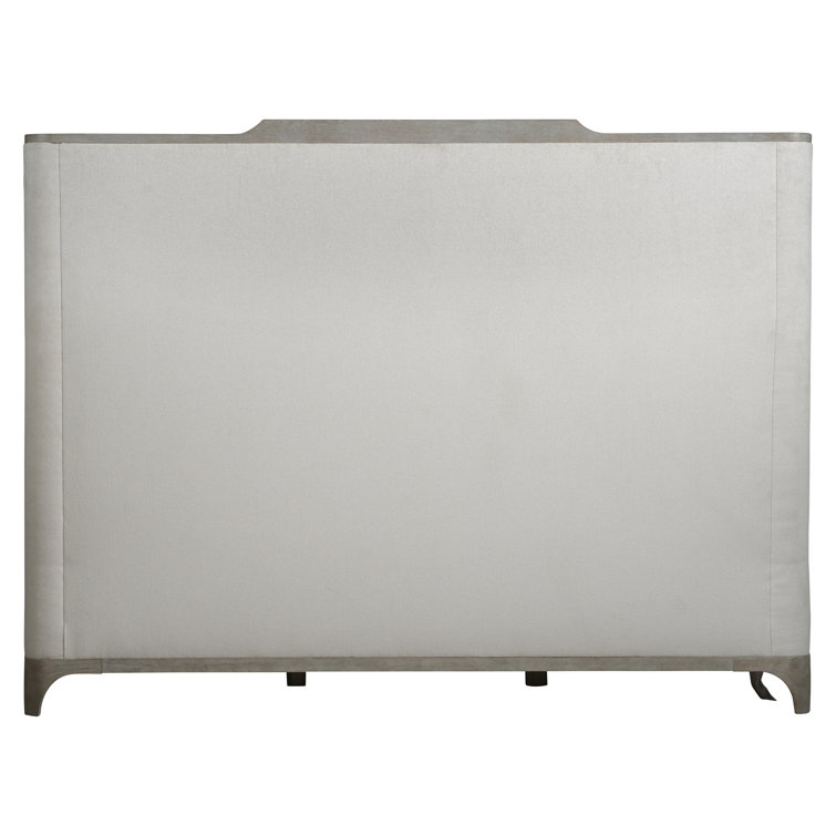 Albion King Gray Upholstered Shelter Bed with Wood Frame