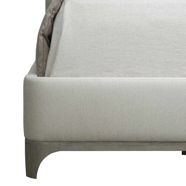 Albion King Gray Upholstered Shelter Bed with Wood Frame