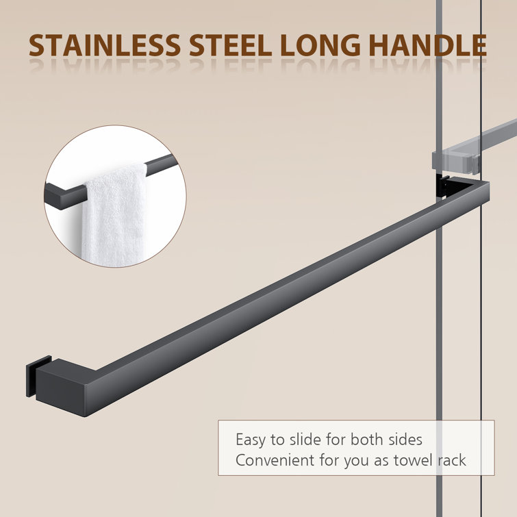 Matte Black 60" x 62" Sliding Semi-Frameless Shower Door