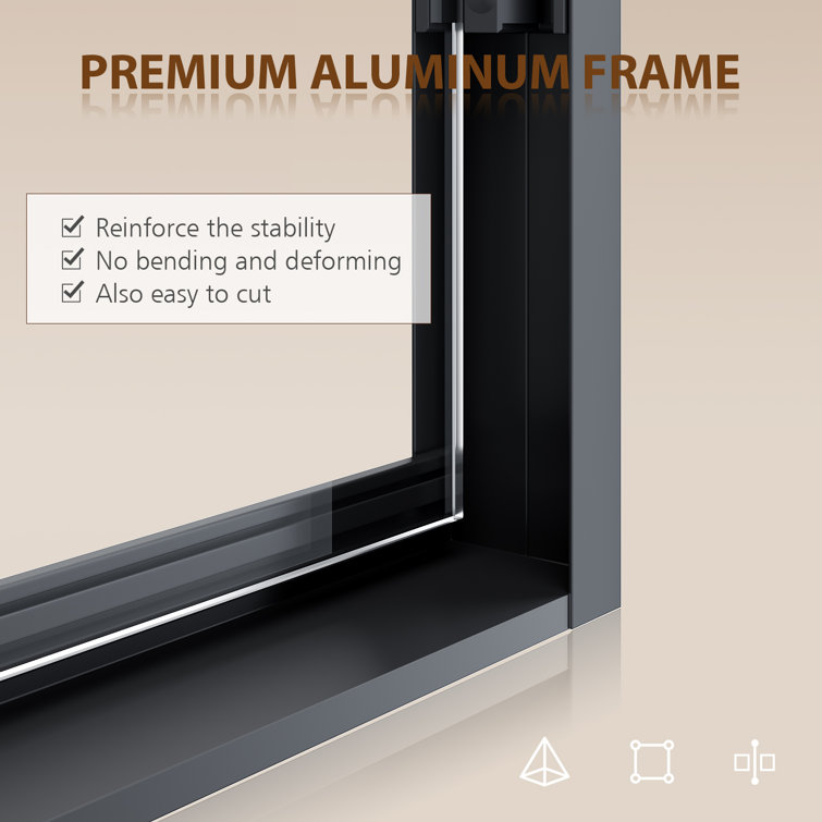 Matte Black 60" x 62" Sliding Semi-Frameless Shower Door