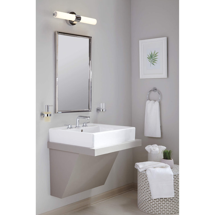 Chrome and Frosted Glass Wall-Mounted Soap Dispenser