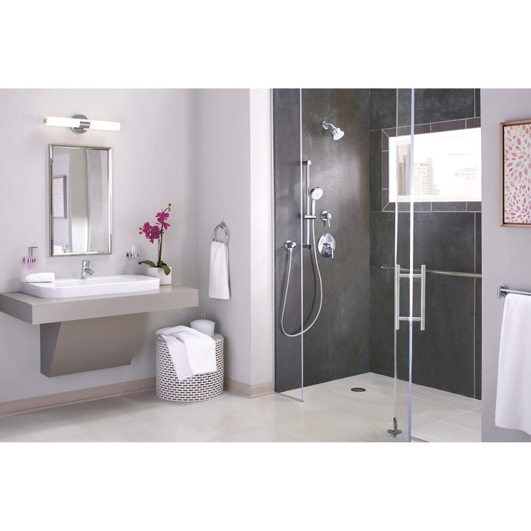 Chrome and Frosted Glass Wall-Mounted Soap Dispenser