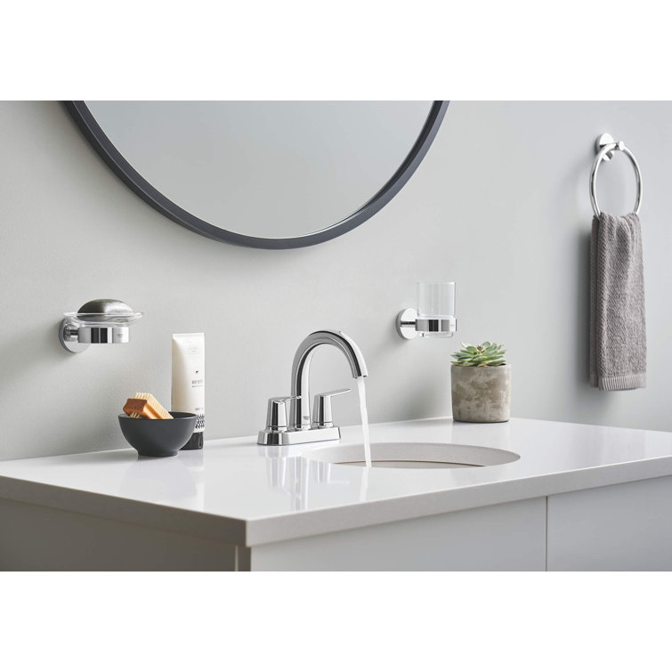 Essentials Clear Glass Wall-Mounted Soap Dish with Chrome Holder