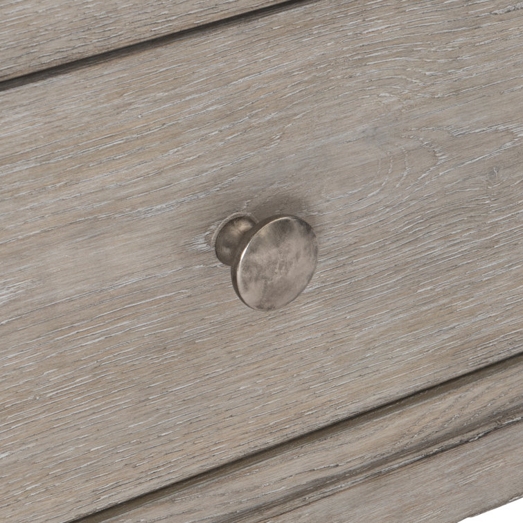 Gray Transitional 3-Drawer Nightstand with Zinc Pulls