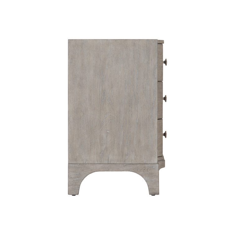 Gray Transitional 3-Drawer Nightstand with Zinc Pulls