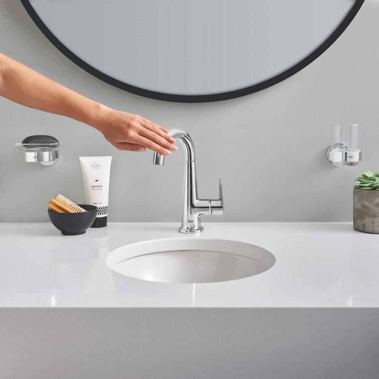 Essentials Clear Glass Wall-Mounted Soap Dish with Chrome Holder