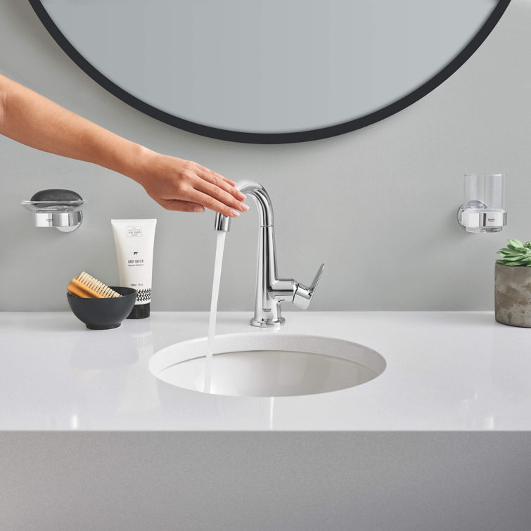 Essentials Clear Glass Wall-Mounted Soap Dish with Chrome Holder