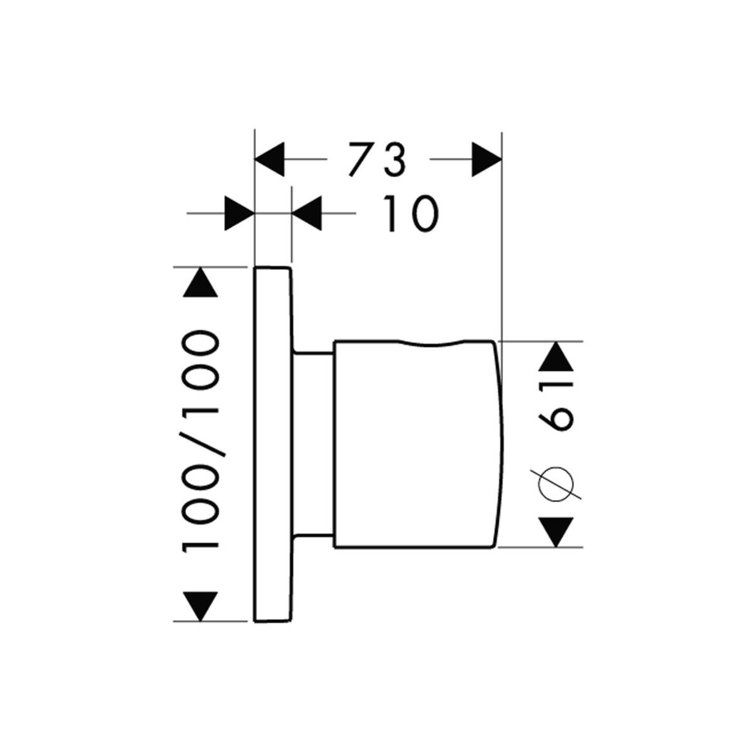 Brushed Nickel Modern Shower Diverter Trim