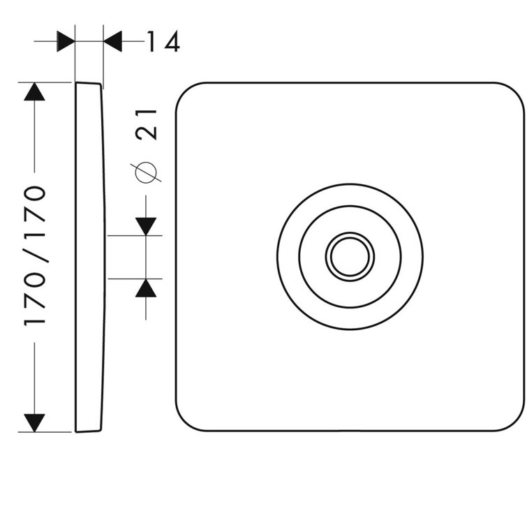 Axor Citterio M Chrome Wall Plate for Showerhead