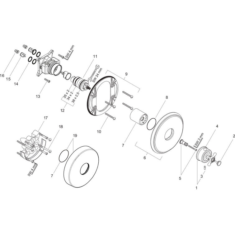 Elegant European Polished Nickel Thermostatic Shower Trim with Cross Handle