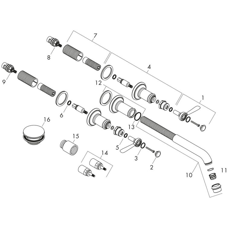 Elegant Polished Nickel 2-Handle Wall-Mounted Bathroom Faucet