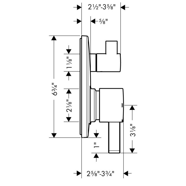 Brushed Black Wall-Mounted Lever Shower Trim
