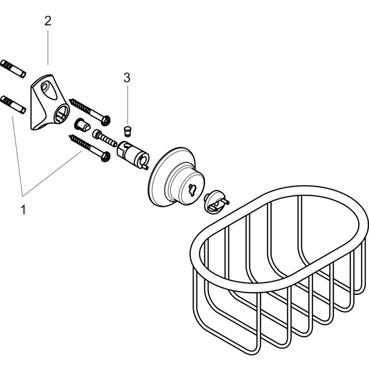 Polished Nickel Modern Wall Mount Shower Basket