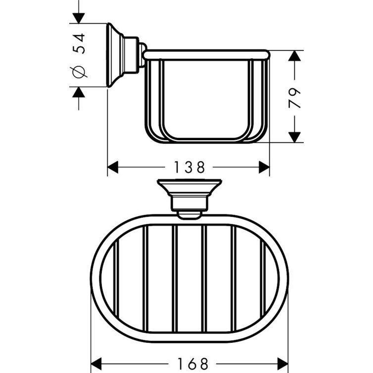 Polished Nickel Modern Wall Mount Shower Basket