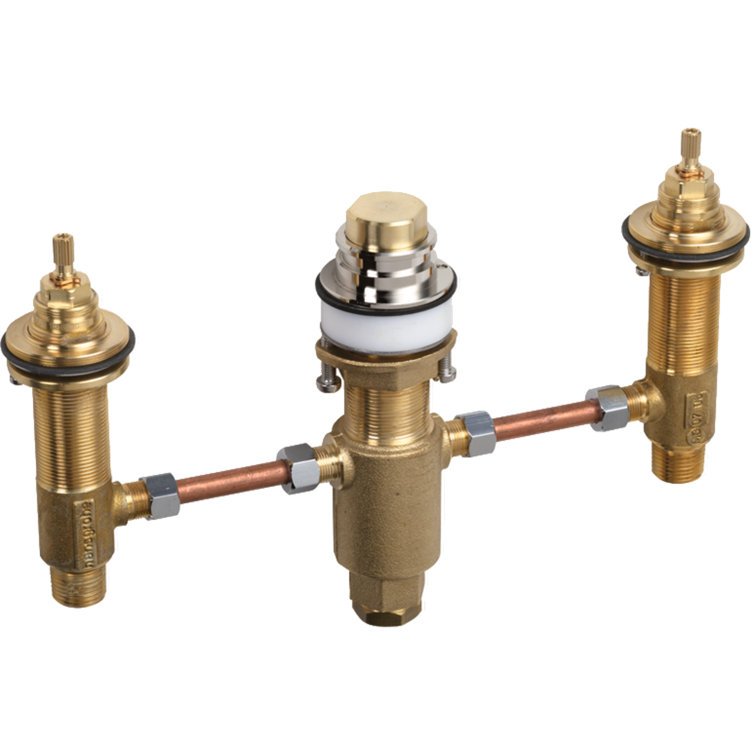 European Modern Brass 3-Hole Tub Filler with Ceramic Cartridge