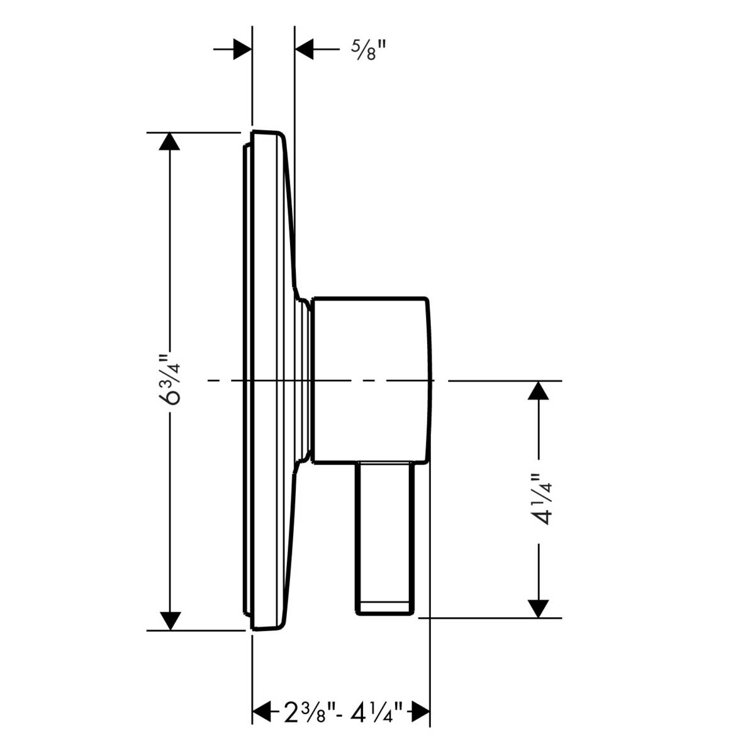 Brushed Nickel Wall-Mounted Lever Shower Trim