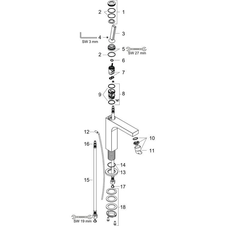 Eco-Friendly Brushed Nickel Single-Hole Faucet with Drain Assembly