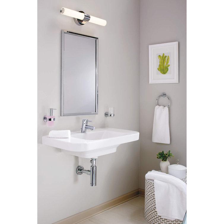 Chrome and Frosted Glass Wall-Mounted Soap Dispenser