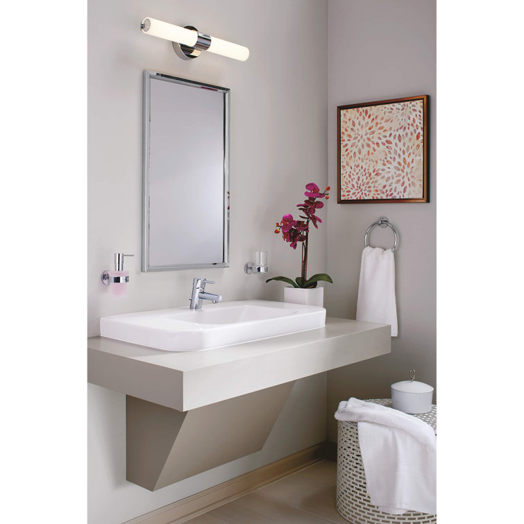 Chrome and Frosted Glass Wall-Mounted Soap Dispenser