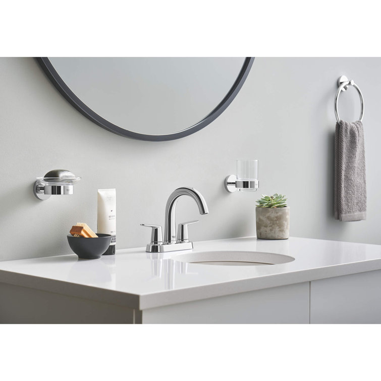Essentials Clear Glass Wall-Mounted Soap Dish with Chrome Holder