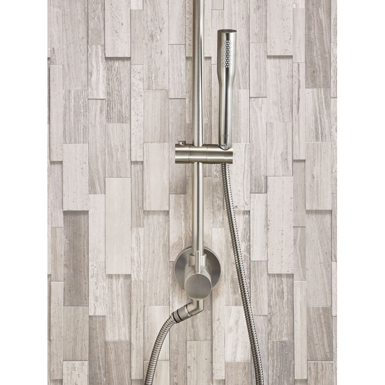 Brushed Nickel Adjustable Height Wall Mounted Shower System