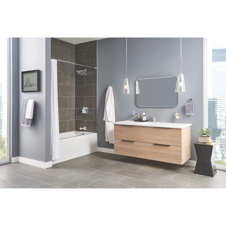 Chrome Glass and Metal Modern Bathroom Hardware Set