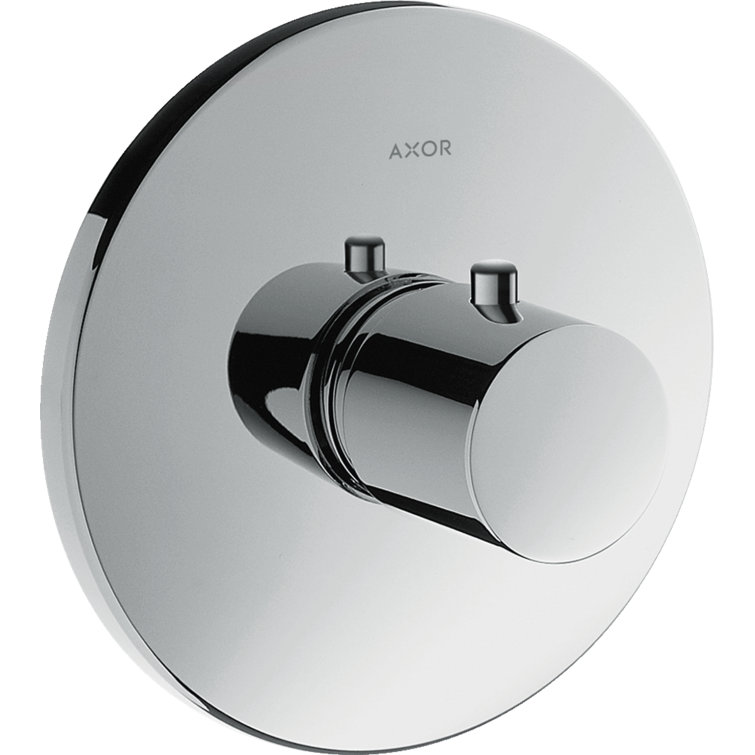 Chrome Wall-Mounted Thermostatic Shower Trim Knob