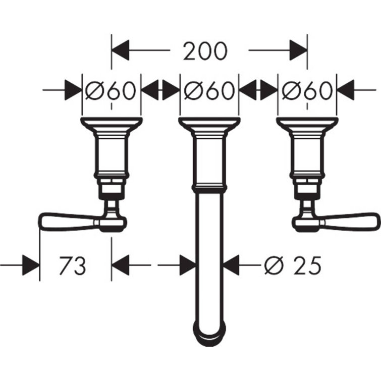 Elegant Polished Nickel 2-Handle Wall-Mounted Bathroom Faucet