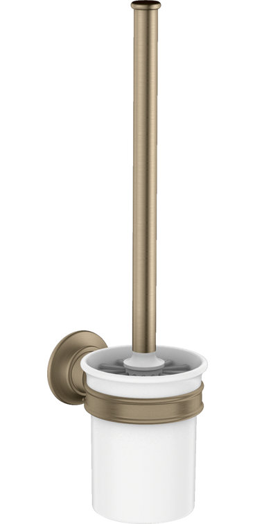 Polished Nickel Wall-Mounted Toilet Brush with Holder