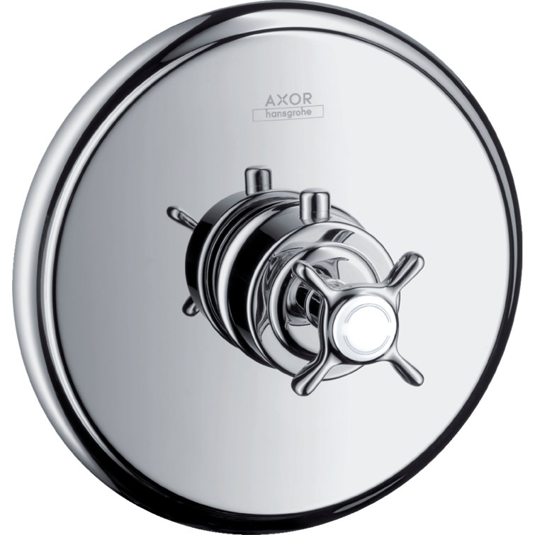 Montreaux Polished Nickel Thermostatic Shower Trim with Cross Handle